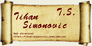 Tihan Simonović vizit kartica